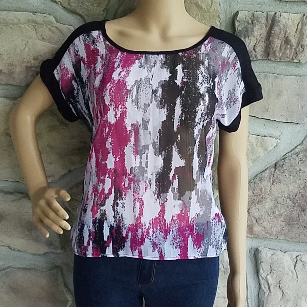 BWEAR | Sheer Watercolor Dress Buisness Top